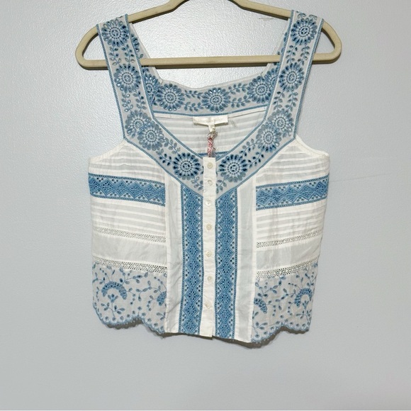 NWT LoveShackFancy‎ Breccan Tank in Ivory Shores Size Small - Picture 3 of 9